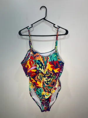 Tahari One Piece Swimsuit XL Tropical Floral Hawaiian Coastal Resort Swimwear thumbnail 4