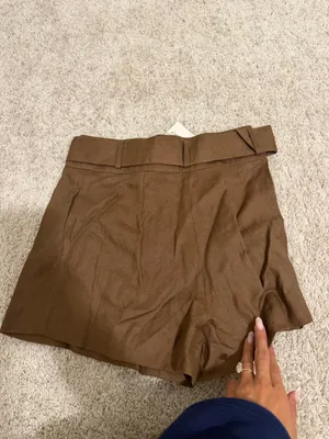 brown shorts with belt thumbnail 6