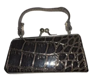 Dark brown Crocodile-Embossed mini Women's Bag style lipstick holder! thumbnail 1