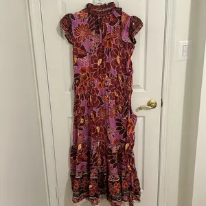 Farm Rio Sweet Floral Midi Dress In Sweet Floral Lilac NWT Size XL thumbnail 10