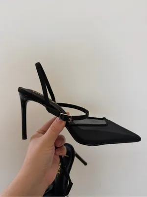 Lulu's Sleek Black Pointed Slingback Heels thumbnail 7