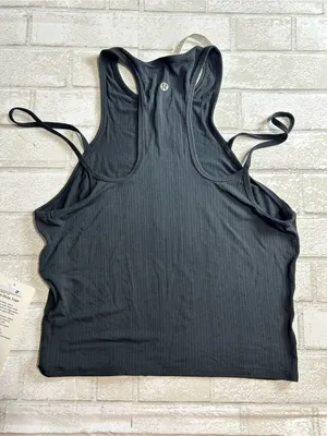 lululemon athletica Double Strapped Yoga Tank - Ribbed Black Size 8 thumbnail 4