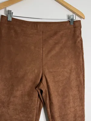 Kobi Halperin Brown Faux Suede Pull On Pants Size Medium thumbnail 3