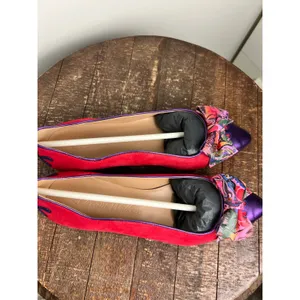 Dream Walkers Women Pink Purple Metallic Bow‎ Pointed Toe Flats Size 38 thumbnail 4