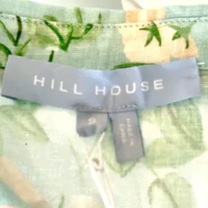 New HILL HOUSE HOME Blue Roses Linen Laura Dress Size Small Button Front Belted thumbnail 5