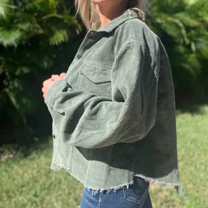 POL Olive Green Goblincore Corduroy Jacket M thumbnail 2
