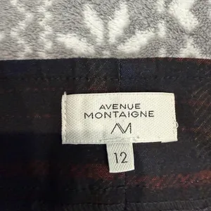 Avenue Montaigne Leo Kick Flare Pant Plaid Black Red Size 12 Dark Academia‎ thumbnail 4