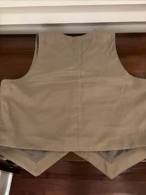 American Eagle Taupe Button-up Vest thumbnail 5