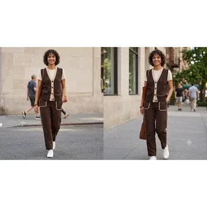 Banana Republic Womens Brown Cotton Button Front Cardigan Sweater‎ Vest Small thumbnail 2