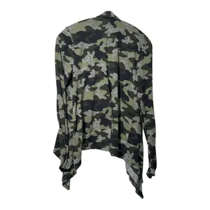 EUC BOBEAU Vibrant Green Camouflage‎ Open-Front Cardigan - large thumbnail 2