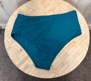 SHEIN High Waisted Bikini Bottoms Womens Small Teal Blue Swim Briefs thumbnail 1