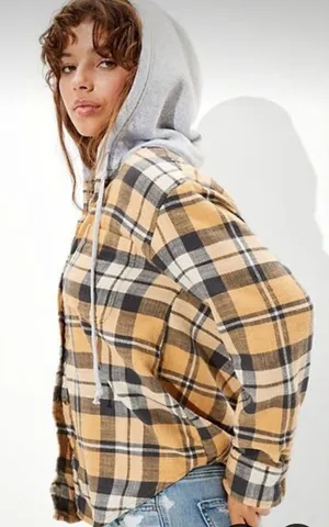 American Eagle Plaid‎ Hoodie Jacket thumbnail 1