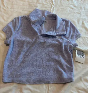 ab46 Woman Arizona Jeans Crop Top Shirt Lavender Size Small thumbnail 1