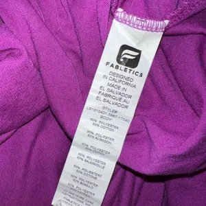 Fabletics Womens Switchback Activewear Top Size M Long Sleeve Purple Shirt thumbnail 5