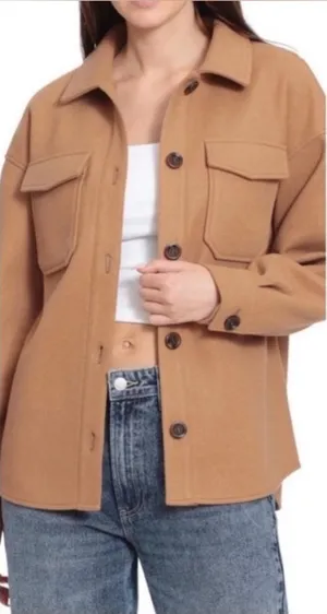 Avec Les Filles‎ Camel Brown Shacket Boyfriend Style size Large thumbnail 1