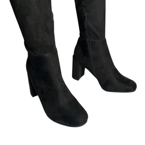 Chinese Laundry Black Suede Lace Up Back Chunky Heel Over The Knee Boots‎ Size 8 thumbnail 2