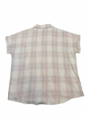 Marine Layer Pink Plaid Short Sleeve Button Up Shirt Coastal Grandmother Size L thumbnail 2