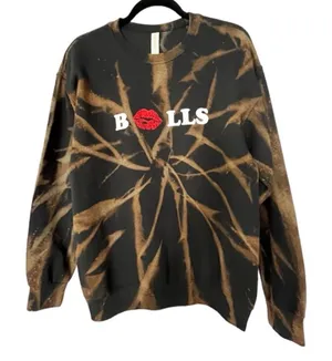 Buffalo Bills bleached glitter lip sweatshirt Black Size M thumbnail 2