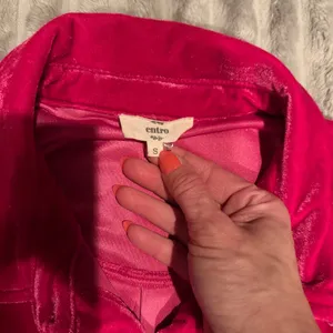 Entro Hot Pink‎ Velvet Button-Down Tunic Shirt Dress – Sz Small – Boho thumbnail 3