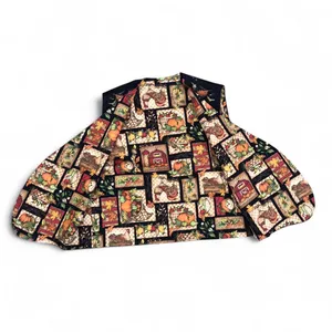 Vintage 90s Reversible Handmade Pumpkin Halloween Fall Vest Too Shirt Jacket Sleeveless Measurement in pics thumbnail 3