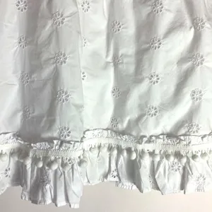 J. Crew white eyelet pompom sleeveless top size medium NWT thumbnail 4