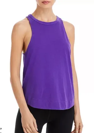 Free People Movement Inhale Cotton Tank Top Blue Violet thumbnail 1
