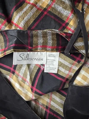 Vintage Silk Plaid Cami Multiple Size L thumbnail 4