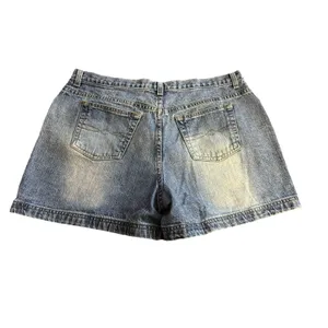 Vintage Faded Glory Jean Shorts Missy Size16 Blue Denim Cotton Grunge Y2K Rugged thumbnail 2