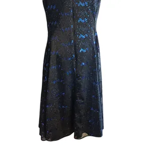 Black Dress Blue Sequin Formal USA Southeastern Performance Apparel SZ 10 LBD thumbnail 7