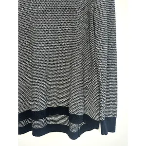 Madewell Size L Women's Pullover Striped Black‎ White Textured Knit Long Sleeve thumbnail 7
