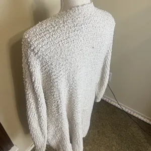 Bobeau Cream Cardigan Textured Knit chunky Sweater Coat sz L open front‎ duster thumbnail 4