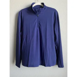 L.L. Bean Access Trail Pullover Quarter‎ Zip Women's XL Purple Top Minimalist thumbnail 3