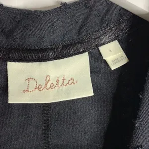 Anthropologie Deletta Black Wrap Nubby V-neck Tank Top Blouse W-089 Size S thumbnail 4
