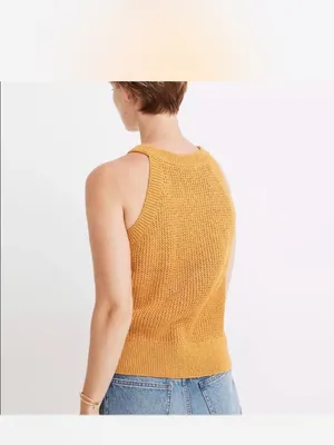EUC Madewell cutaway sweater tank mustard color thumbnail 2