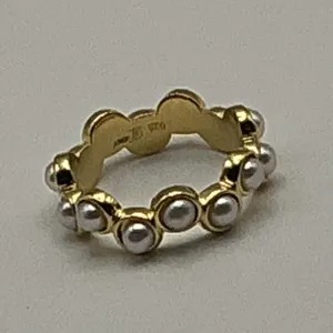 Honora J438011 Cultured Freshwater Pearl Eternity Band Ring 18K Gold Plate Sz 6 thumbnail 7