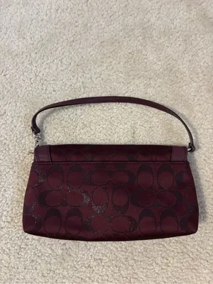 Coach Burgundy Signature Turnlock Shoulder Bag thumbnail 2