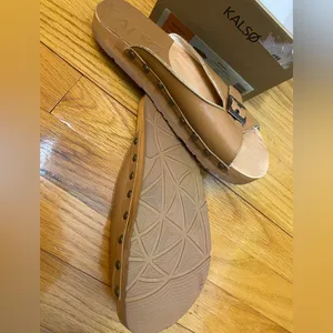Kalso Earth Shoes Serenity Tan Leather light brown Buckle Slide Sandals 7.5 thumbnail 4