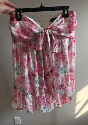 Lulus Pink Floral Mini Dress thumbnail 1