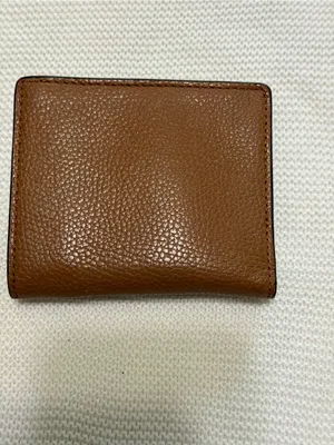 Michael Kors Brown Pebbled Leather Card Holder with Gold Logo thumbnail 5
