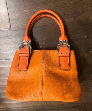 Tignanello Vibrant Orange Pebbled Leather Bag thumbnail 1