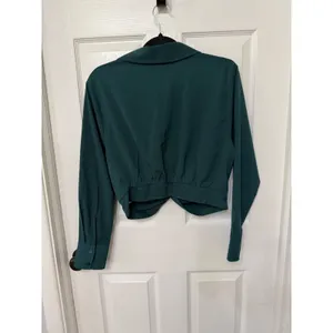 Abercrombie &‎ Fitch Womens Twist Front Crop Top Forest Green Long Sleeve L thumbnail 5