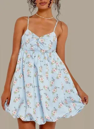 Free People Blue Mini Dress thumbnail 1