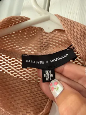 Missguided Peach Long Sleeve Cropped Top thumbnail 2