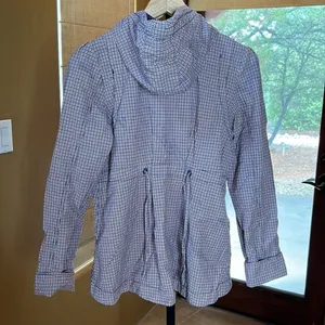 Roxy Navy & Orange Plaid Hooded Jacket Zip Front Women’s Size Medium thumbnail 9