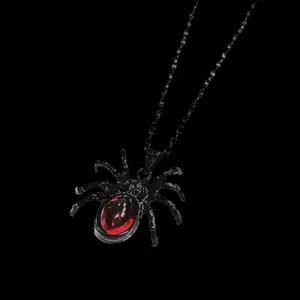 Gothic Black/Red Cute Spider‎ Pendant Necklace Punk Retro Style Fashion Jewelry thumbnail 8
