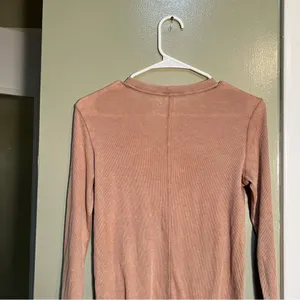 Aerie Women's Size Small Real Soft Button Front Henley Top Beige Tan Ribbed Long thumbnail 8
