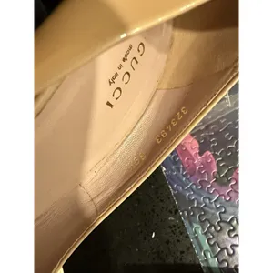 Gucci Pump‎ Beige Patent Bow Stiletto Pointed Toe Women's Heel 39.5 thumbnail 11