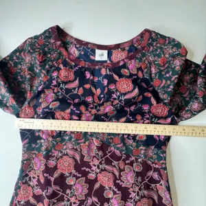 Cabi Festive Maxi Dress Small‎ Retro Floral Boho Multicolor Fall Festival Chic thumbnail 9