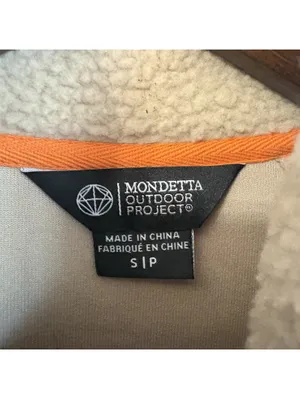 Mondetta Outdoor Project Beige Sherpa Fleece Full-Zip Jacket Quilted Pocket S thumbnail 3