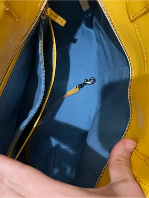 Dooney & Bourke Yellow Patent Leather Tote Shoulder Bag Purse Womens Handbag thumbnail 7